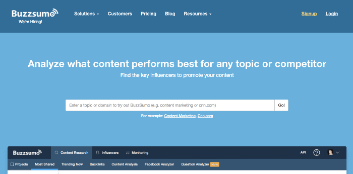 Buzzsumo Content Marketing Tool