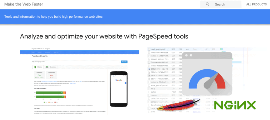 PageSpeed Insights by Google analyzes different pages on your website and provides you with a set of actionable recommendations to make your website load faster on all devices.