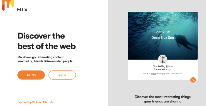 Mix.com Content Curation