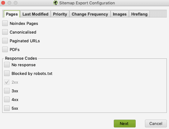 Screaming Frog Sitemap Generator