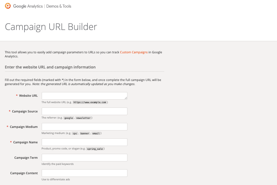Campaign URL Builder by Google