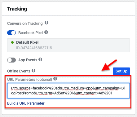 URL Parameters - FB Ads