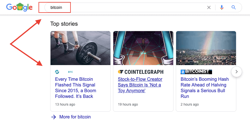 Google SERP Features - News Stories