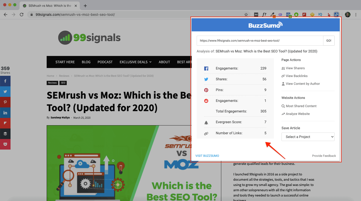 BuzzSumo Chrome Extension