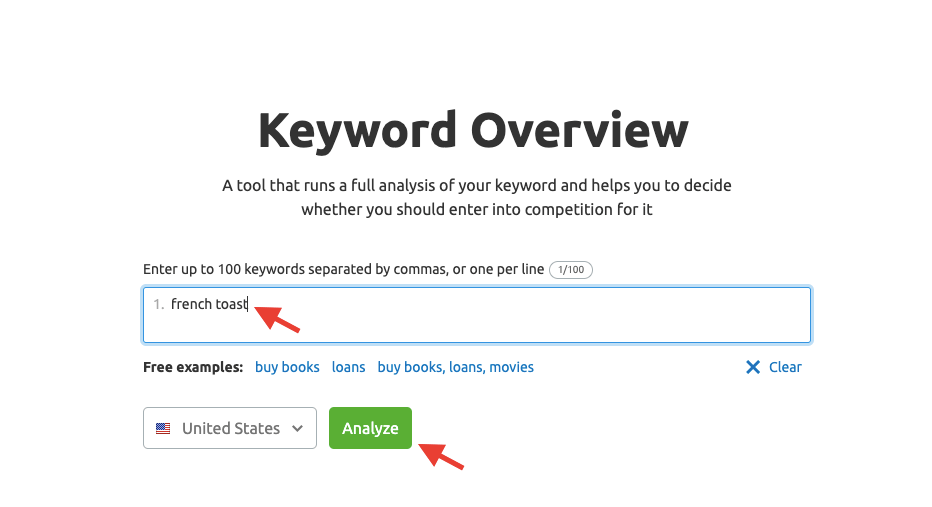 Semrush Keyword Search