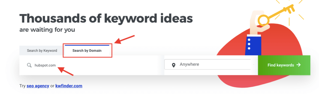 KWFinder - Search by Domain