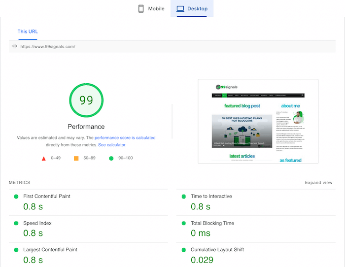 PageSpeed Insights CWV Report