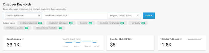BuzzSumo - Keyword Research
