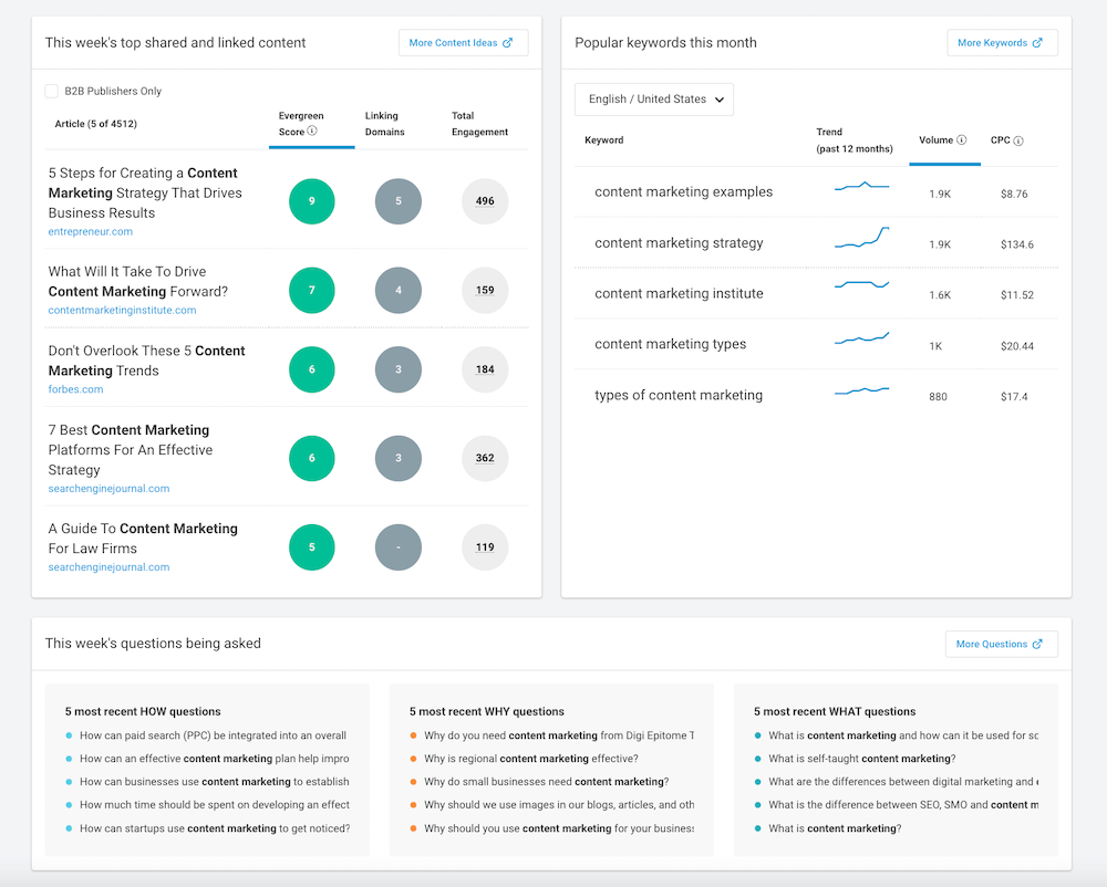 BuzzSumo Content Ideas Report