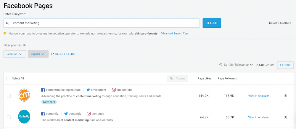 BuzzSumo - FB Influencer Tool