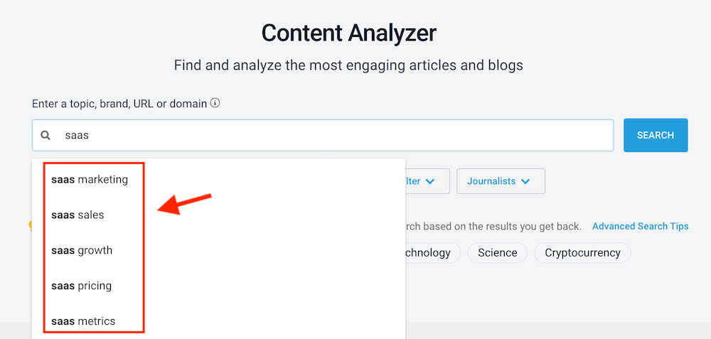 Keyword Suggestions - BuzzSumo