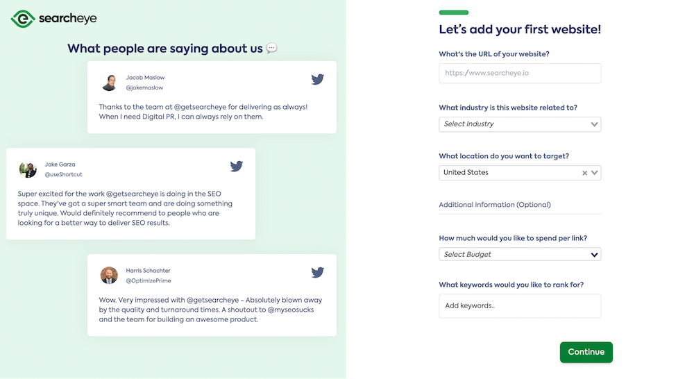 SearchEye Setup Step 2 SearchEye Setup Step 2