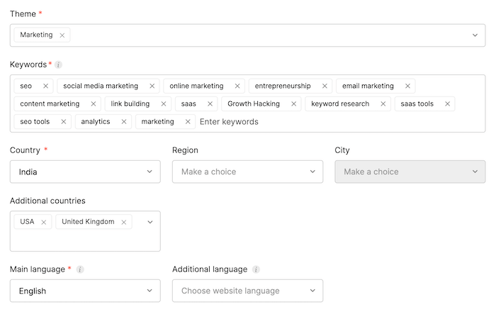 A screenshot of the Collaborator "Site information" form for publishers, detailing site description, ad post requirements, and placement sections.