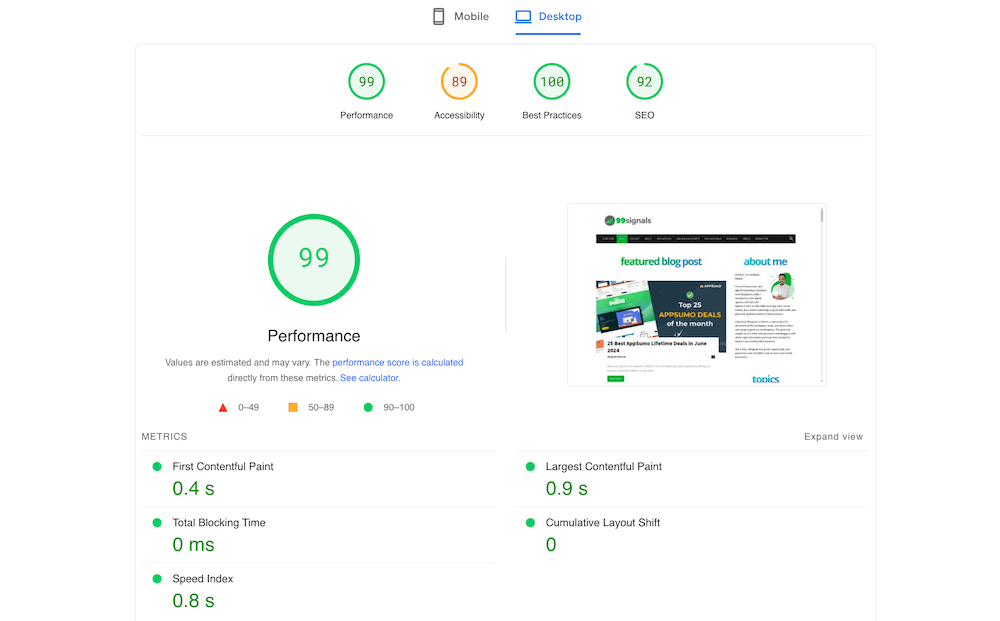 Google PageSpeed Insights - SEO Traffic