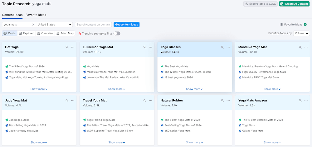 Semrush Topic Research Ideas - SEO Traffic