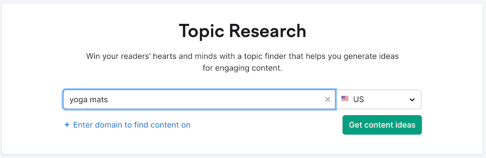 Semrush Topic Research - SEO Traffic