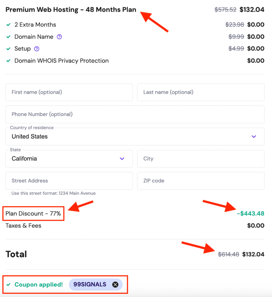 Activating Hostinger Coupon - 99signals