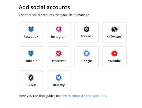 Add social accounts - SocialBee