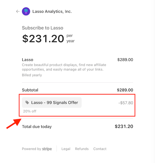 Lasso Discount Checkout