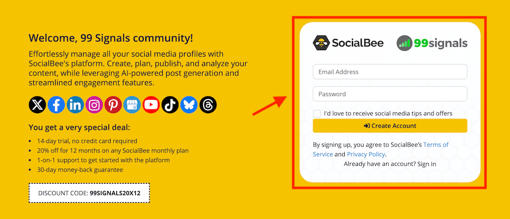 SocialBee Trial Activation