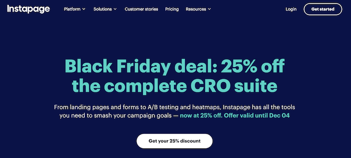 Instapage Black Friday Deal 2024
