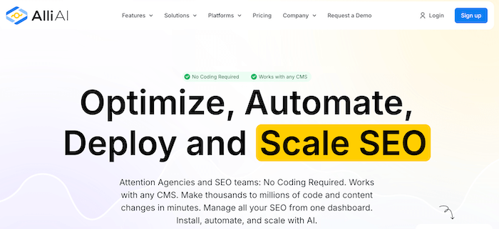 AlliAI - AI SEO Platform for SEO Agencies